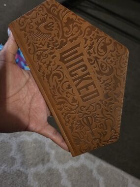 Wicked Embossed Leatherette Notebook in Warm Brown
